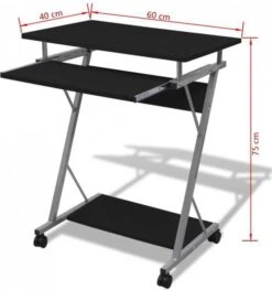 VidaXL Studenten Computerbureau 60 X 40 X 75 Cm(zwart ) -Dierenwinkel Met Korting vidaxl studenten computerbureau 60 x 40 x 75 cm zwart 85643