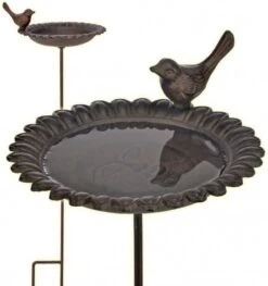Huismerk Premium Gietijzer Vogelbad Tuinsteker 218 X 80 X 358 Mm -Dierenwinkel Met Korting vidaxl vogelbadjedrinkbak gietijzer bruin 192965