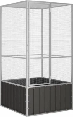 VidaXL Vogelkooi 111x107x211, 5 Cm Gegalvaniseerd Staal Antracietkleur