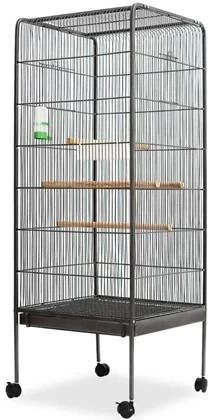 VidaXL Vogelkooi Staal Zwart 54x54x146 Cm
