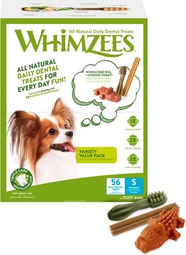 Whimzees Variety Box Hondensnacks Dental 840 G 56 Stuks Small 1 Whimzees Variety Box Hondensnacks Dental 840 G 56 Stuks Small